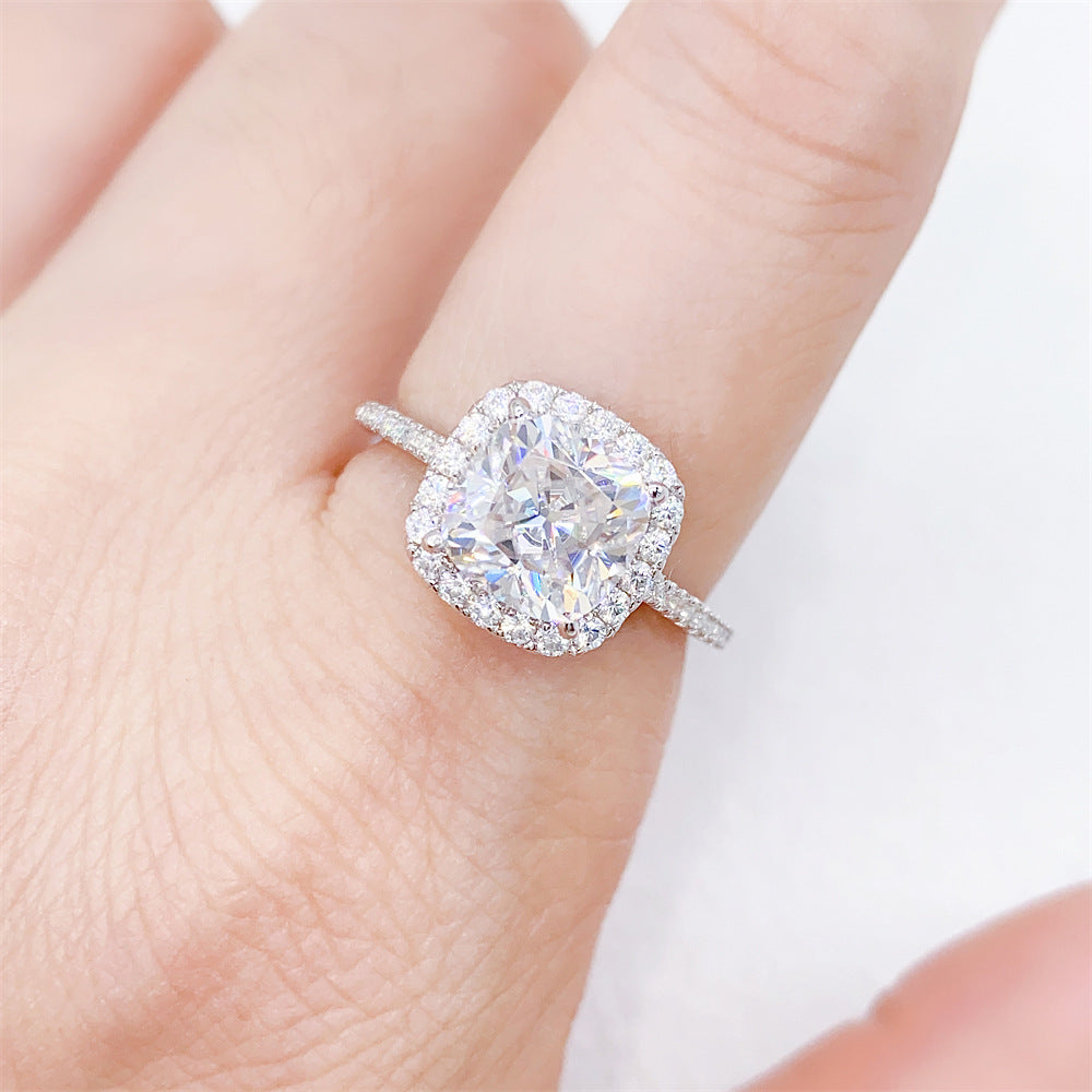 2026 Summer Collection: 2.5 Carat Cushion Cut Moissanite Ring | S925 Silver Ring | Caratix
