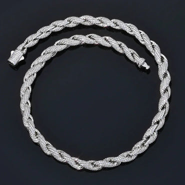 Iced Out Rope Chain Necklace Zircon Gold Chain Rapper Style | Caratix Jewelry - CaratixJewelry