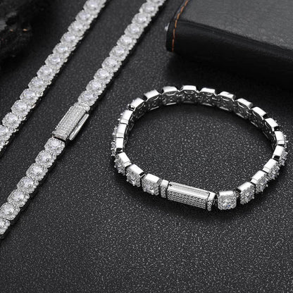 7mm Iced Out Ice Chain Zircon Bracelet Luxury Hip Hop Jewelry for Men | Caratix Jewelry - CaratixJewelry