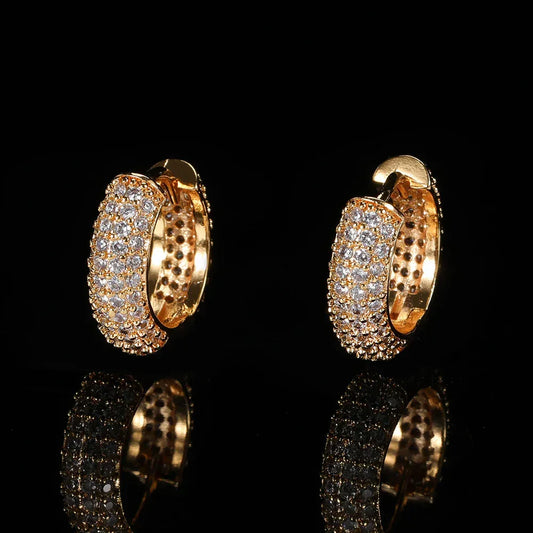 Bubble Zircon Round Stud Earrings for Men | High-End Hip Hop Jewelry | Caratix Jewelry - CaratixJewelry