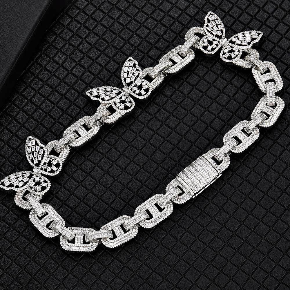 Butterfly Pig Nose Cuban Chain Zircon Choker Necklace for Women | Caratix Jewelry - CaratixJewelry