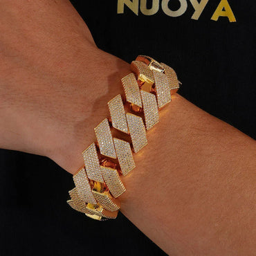 26mm Six Row Iced-Out Cuban Link Bracelet - CaratixJewelry