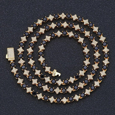 6mm Star Zircon Tennis Chain Hip Hop Necklace for Men | Caratix Jewelry - CaratixJewelry