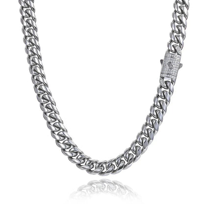 Custom Round-Polished Cuban Link with Clasp | High-End Rapper Iced Out Chain | Caratix - CaratixJewelry