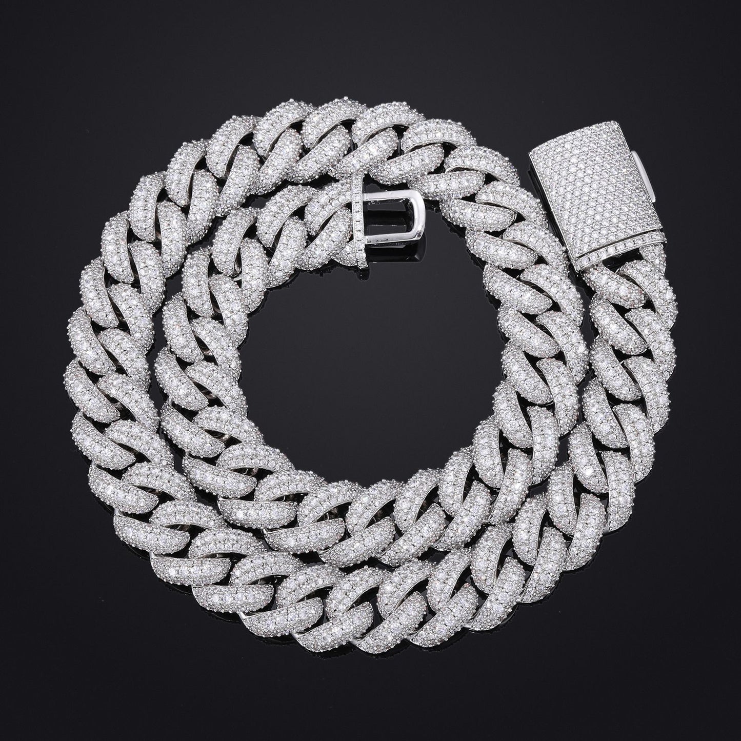 15mm-18mm Bubble Cuban Link Chain Iced Out | Caratix