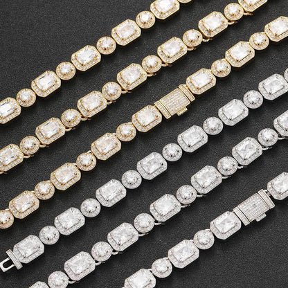 10mm Moissanite Candy Chain for Men – S925 Sterling Silver Luxury Hip Hop Necklace - CaratixJewelry
