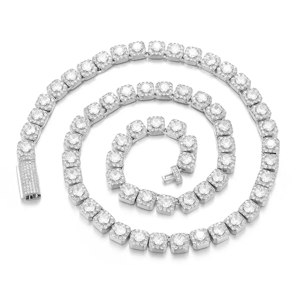 Hip Hop Bling 7mm S925 Silver CZ Ice Cube Link Necklace – Custom Women’s Luxury Jewelry | Caratix Jewelry - CaratixJewelry