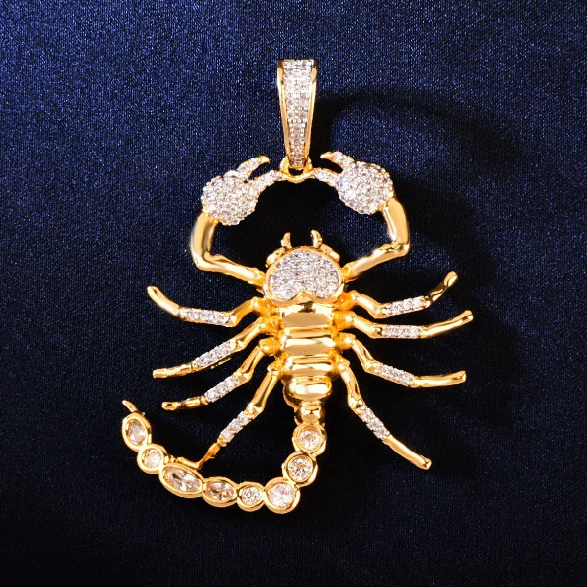 Iced Out Scorpion Pendant Necklace for Men – Hip Hop CZ Streetwear Jewelry - CaratixJewelry