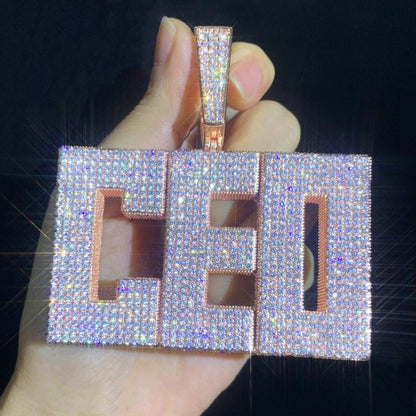 Iced Out Letter Pendant | DIY CZ Initial Hip Hop Necklace for Trendy Streetwear - CaratixJewelry