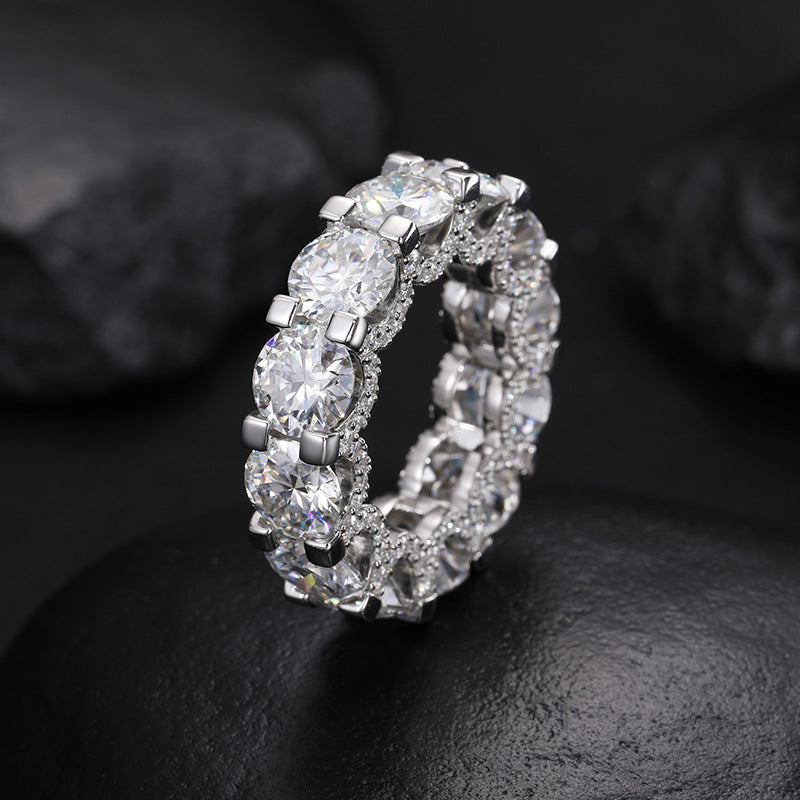 2 Carat Iced Out Moissanite Ring S925 Hip Hop Band | Caratix
