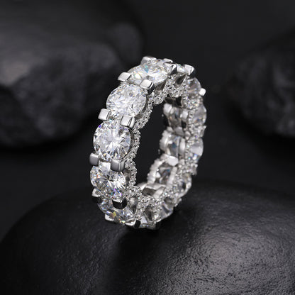 2 Carat Iced Out Moissanite Ring S925 Hip Hop Band | Caratix