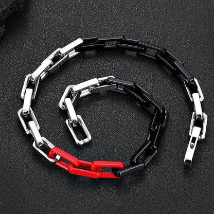 9mm Stainless Steel Bamboo Link Chain Necklace with Square Clasp for Men | Caratix Jewelry - CaratixJewelry