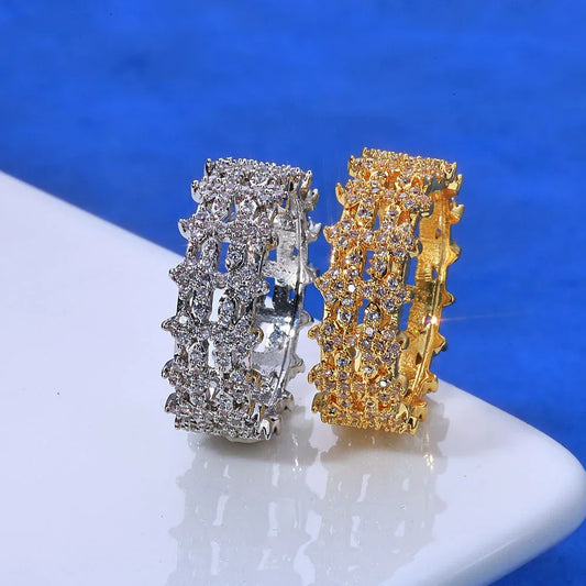 8mm Iced Out Micro Pave Ring Zircon Bling Jewelry for Men | Caratix Jewelry - CaratixJewelry