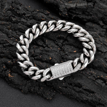 Rounded Tight Cuban Chain Bracelet Stainless Steel for Men | Caratix Jewelry - CaratixJewelry