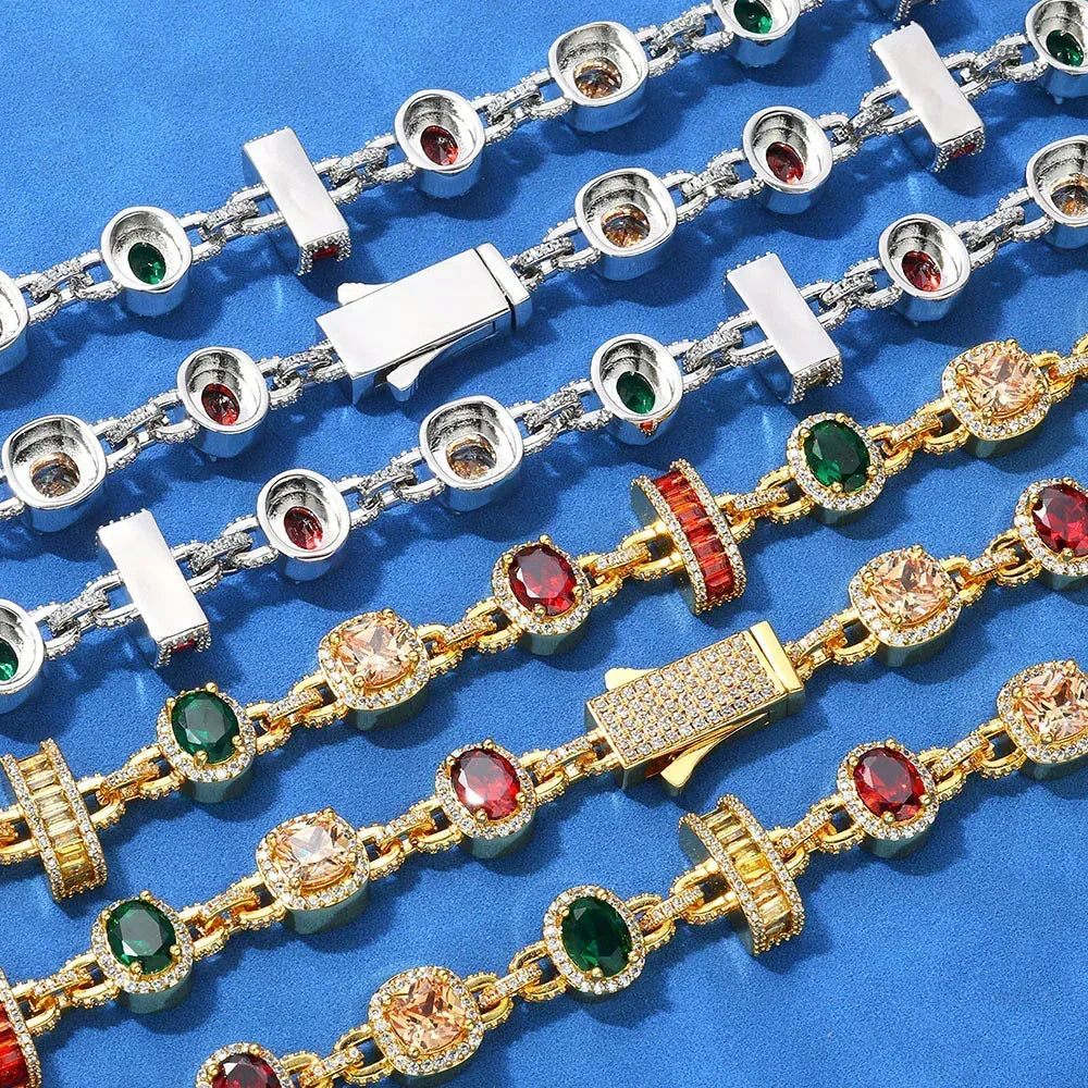 Colorful Gemstone Hip Hop Necklace for Men | Caratix Jewelry - CaratixJewelry