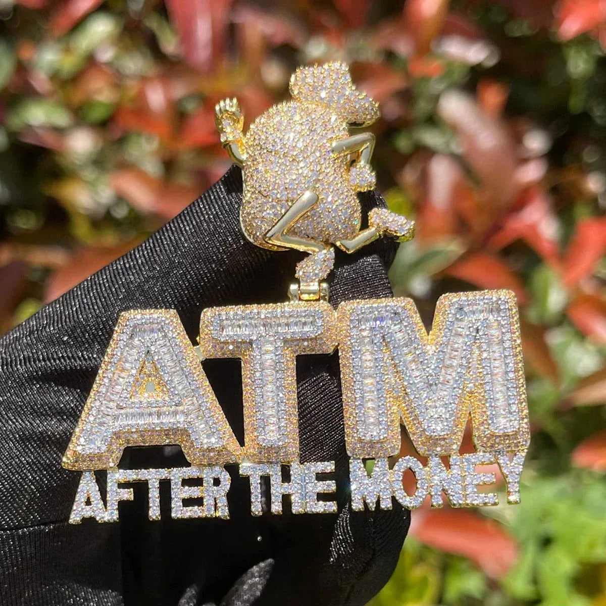 Iced Out "ATM" Money Machine Pendant | Women's Real Copper CZ Necklace - CaratixJewelry