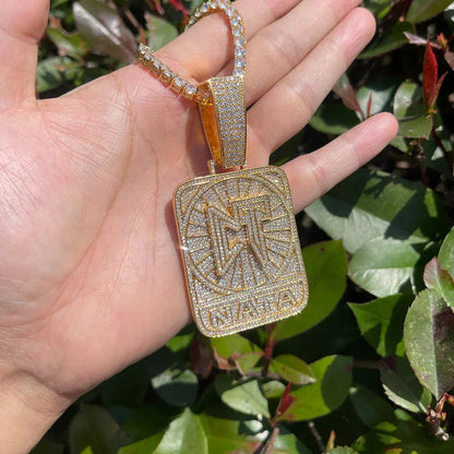 Iced Out CT NATA Pendant | Natanael Cano "Corridos Tumbados" Necklace | Premium Copper CZ Hip Hop Jewelry | Nata Montana Fan Bling | Caratix - CaratixJewelry