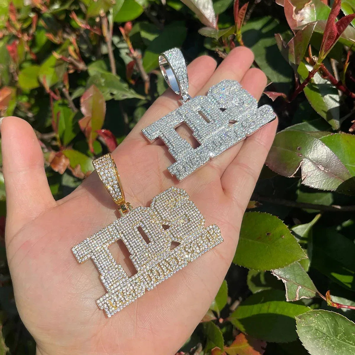 Iced Out "TDS" Letter Pendant | Men's "The Dirty South" Acronym Necklace | Premium Copper CZ Squad Jewelry | Custom Block Letter Bling | Caratix - CaratixJewelry