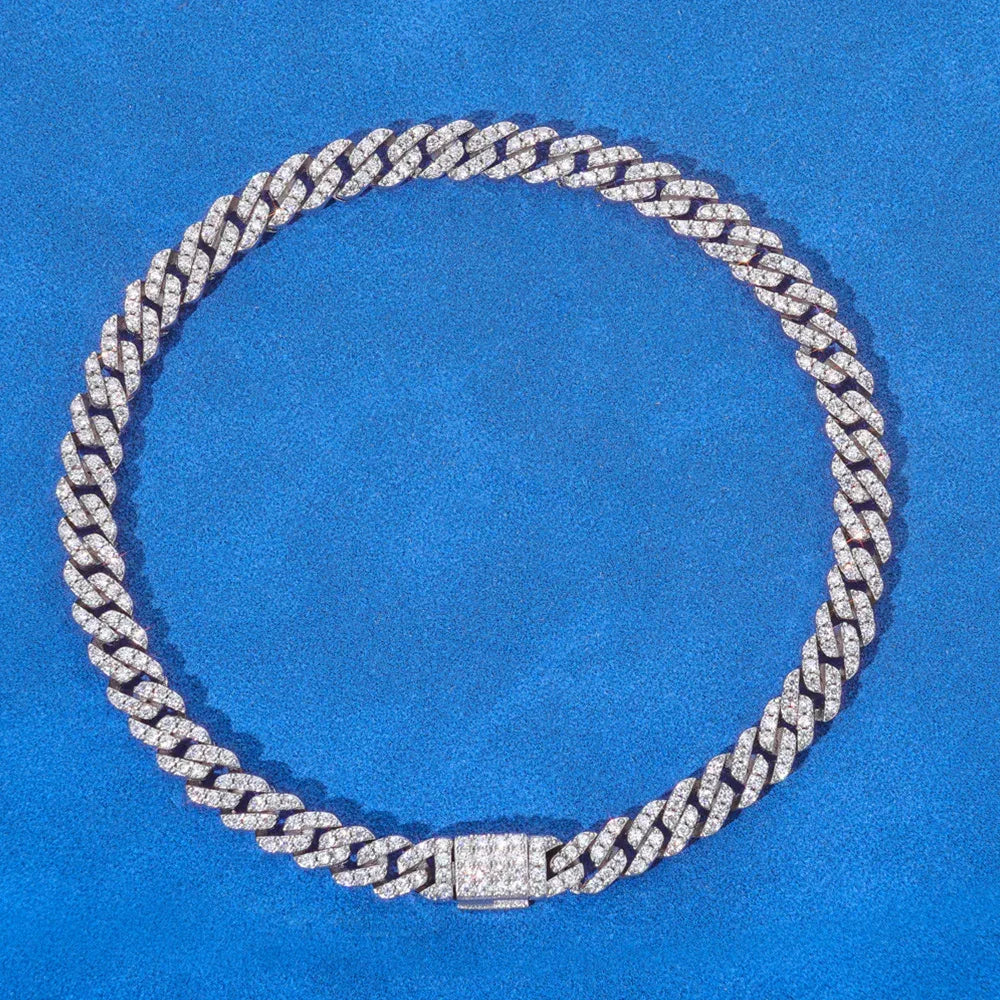 Custom 5mm S925 Sterling Silver Cuban Bracelet | Men's Light Luxury Iced Out Jewelry | Caratix - CaratixJewelry