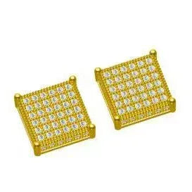 Octagon Iced Out Stud Earrings with Zircon | Simple & Trendy Hip Hop Jewelry | Caratix Jewelry - CaratixJewelry