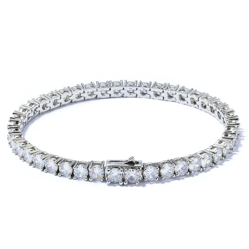 Iced Out Tennis Chain Zircon Bracelet with Spring Clasp for Men | Caratix Jewelry - CaratixJewelry