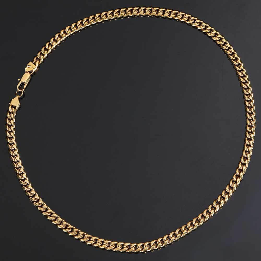 Snake Head Cuban Chain Necklace with Box Clasp 18K Gold Plated for Men | Caratix Jewelry - CaratixJewelry