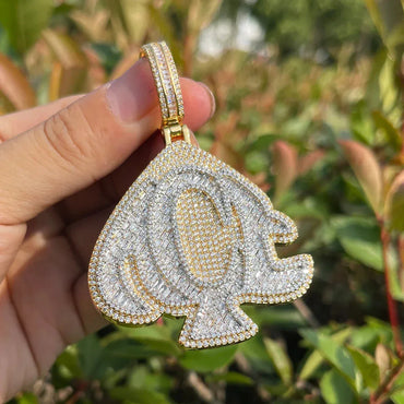 Iced Out "ACE" Letter Pendant | Men's Top Player Necklace | Premium Copper CZ Poker Jewelry | Number One Status Bling | Caratix - CaratixJewelry
