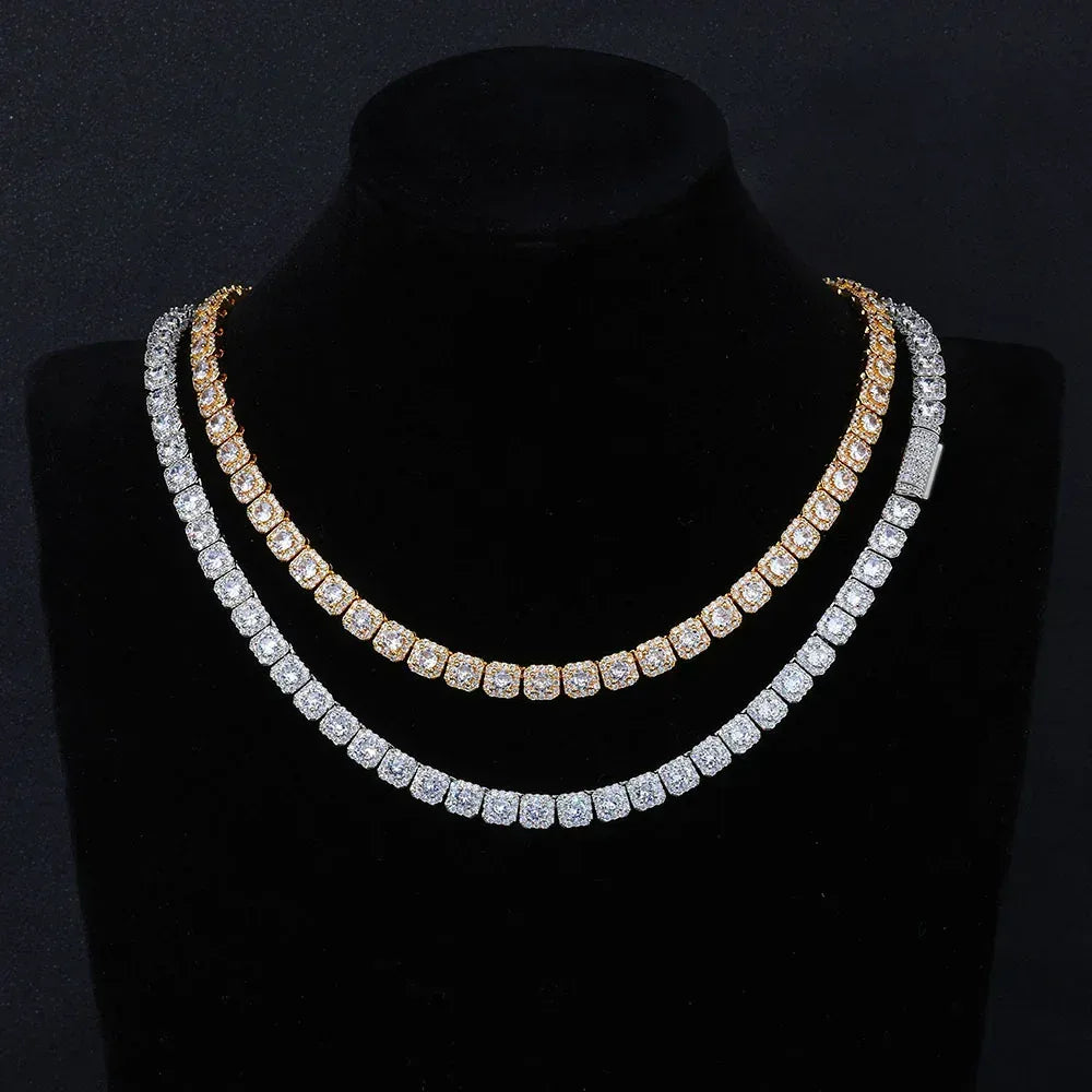 7mm Ice Cube Moissanite Cuban Link Chain – S925 Sterling Silver Iced-Out Hip Hop Men’s Luxury Streetwear Necklace - CaratixJewelry
