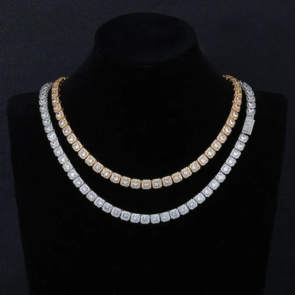 7mm Ice Cube Moissanite Cuban Link Chain – S925 Sterling Silver Iced-Out Hip Hop Men’s Luxury Streetwear Necklace - CaratixJewelry