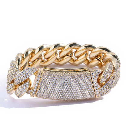 18mm Triple Row Bubble Iced Out Cuban Bracelet Hip Hop Jewelry | Caratix Jewelry - CaratixJewelry