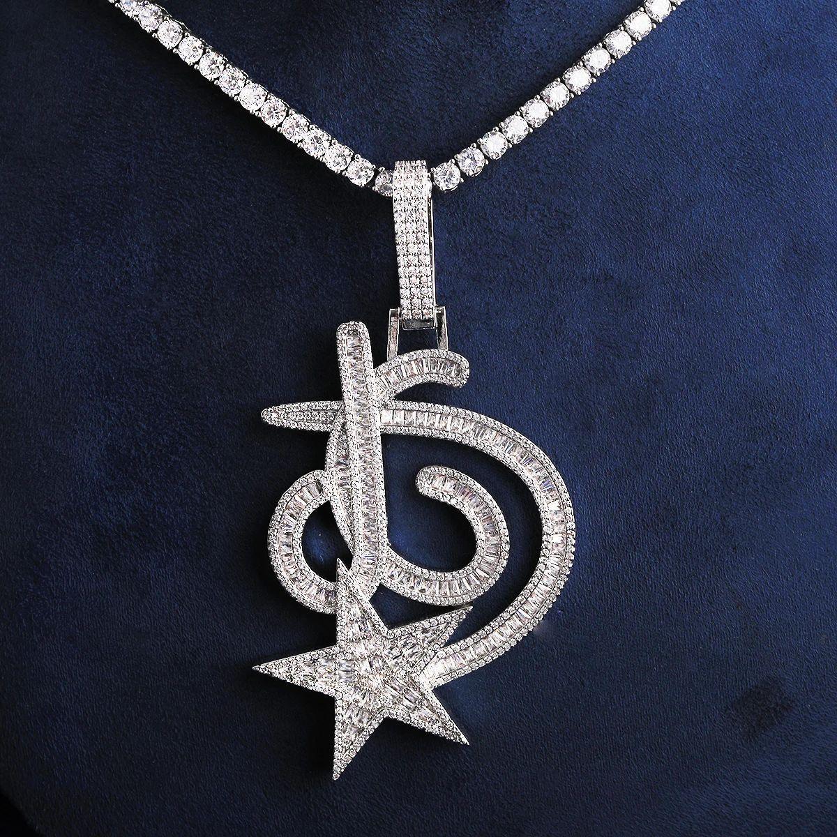 Iced Out 3D Star Pendant | Men's Real Copper CZ Necklace - CaratixJewelry