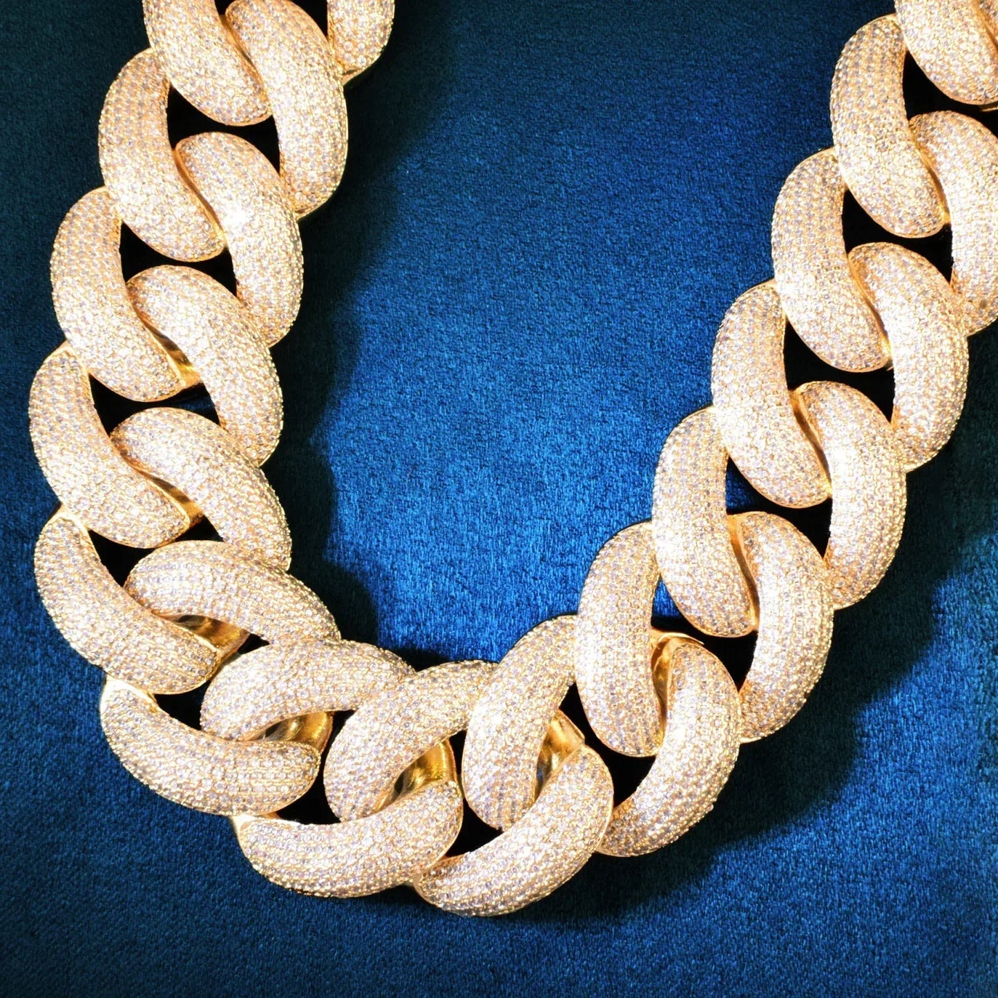 25mm Iced Out Bubble Cuban Chain Necklace with Copper & Zircon - CaratixJewelry