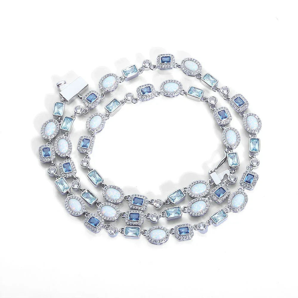 Custom 6mm Colorful Gemstone & Opal Necklace | Niche Iced Out Jewelry | Caratix - CaratixJewelry