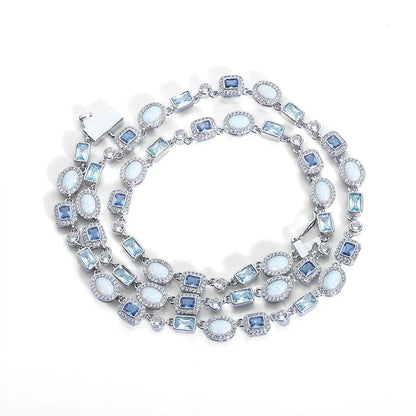 Custom 6mm Colorful Gemstone & Opal Necklace | Niche Iced Out Jewelry | Caratix - CaratixJewelry