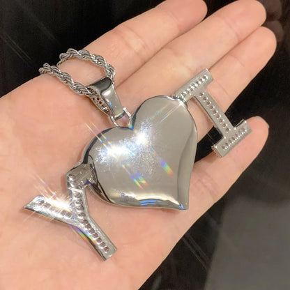 I Love U Heart Photo Pendant | Epoxy DIY Custom Picture Hip Hop Jewelry - CaratixJewelry
