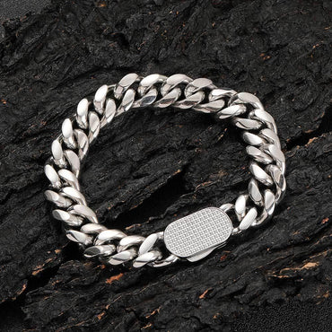 Titanium Steel Cuban Chain Necklace with Zircon Caratix - CaratixJewelry
