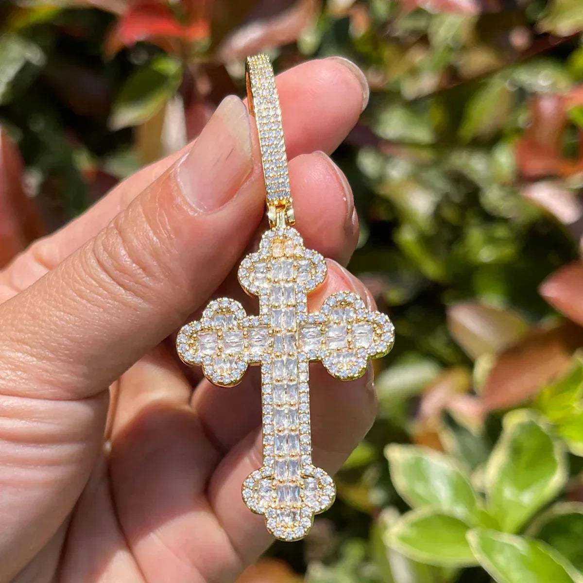 Iced Out Cloud Cross Pendant | Men's "Puffy" Hip Hop Necklace Caratix - CaratixJewelry