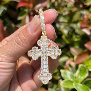 Iced Out Cloud Cross Pendant | Men's "Puffy" Hip Hop Necklace Caratix - CaratixJewelry