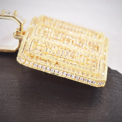 Iced Out Block Letter Pendant | DIY CZ Initial Hip Hop Trendy Necklace - CaratixJewelry