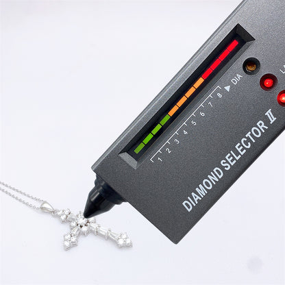 Luxury S925 Moissanite Crucifix Necklace - Passes Diamond Tester Clavicle Chain | Caratix