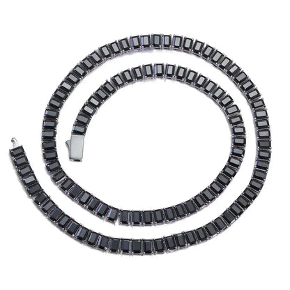 6mm Rectangular Moissanite Tennis Chain Necklace for Women – S925 Sterling Silver Luxury Hip Hop Jewelry - CaratixJewelry