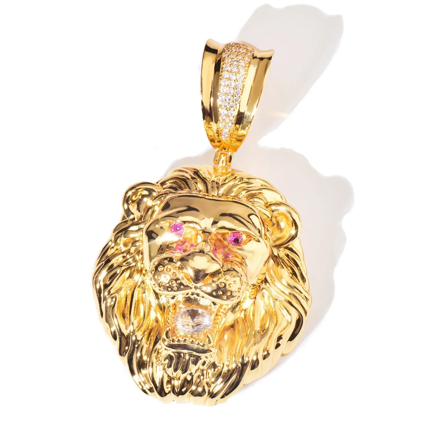 Iced Out Lion Head Pendant Necklace for Men – Solid Copper CZ Hip Hop Jewelry - CaratixJewelry