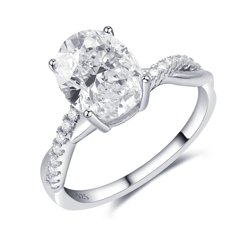 2026 Summer New S925 Silver 3ct Oval Moissanite Ring | 3 Carat D VVS1 Solitaire | Caratix