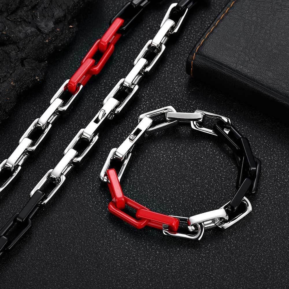 Custom 9mm Bamboo Link Titanium Steel Necklace for Men | Hip Hop Jewelry – Caratix Jewelry - CaratixJewelry