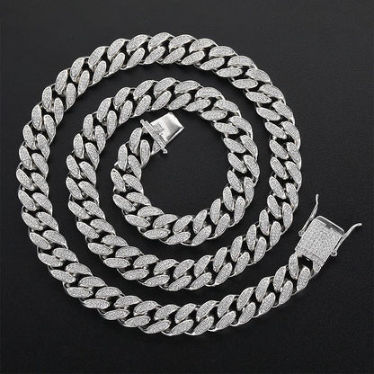 Custom 12mm Double-Row Iced Out Gold Chain Style for Rapper | Necklace & Bracelet | Caratix - CaratixJewelry