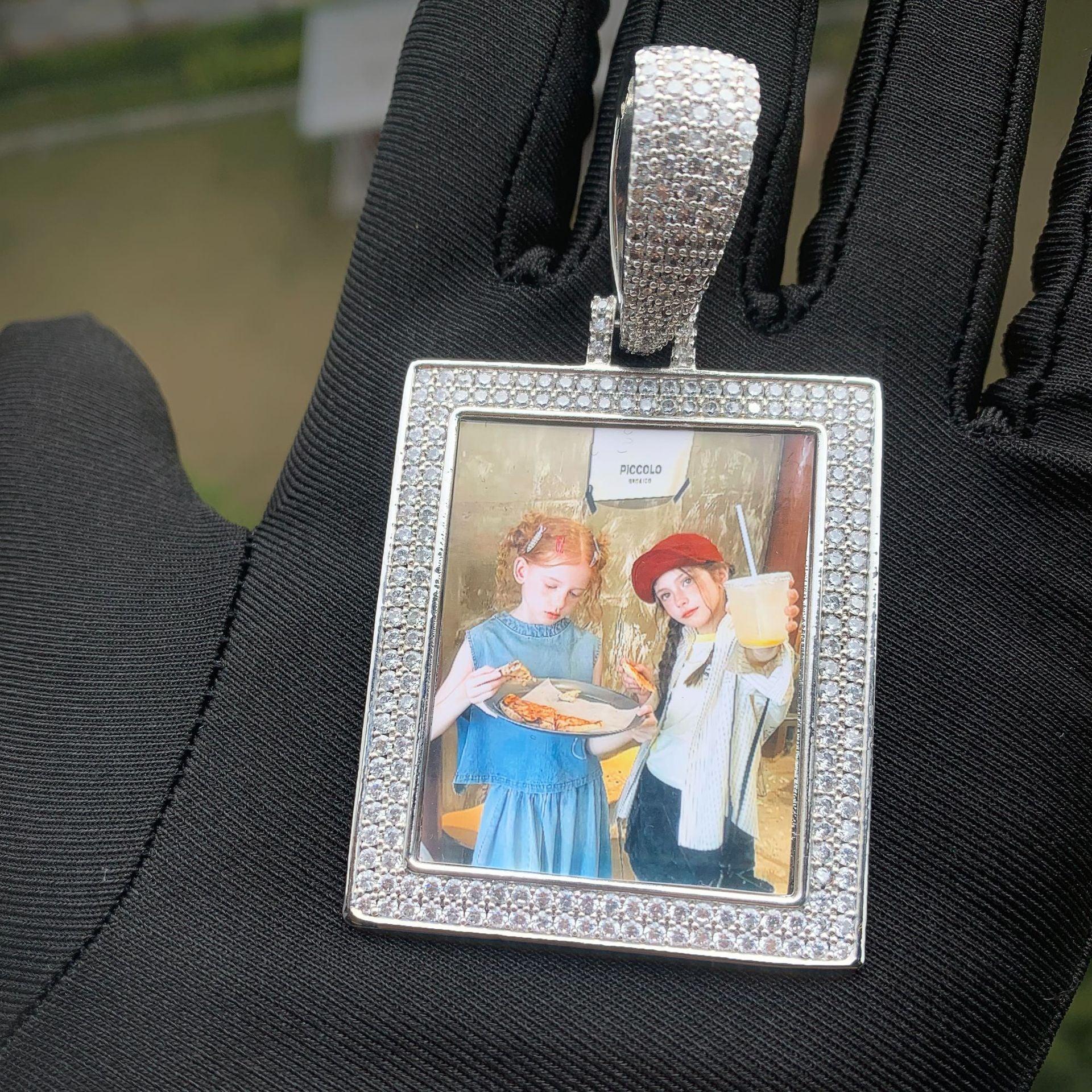 Heart Photo Frame Pendant | CZ Iced Out Custom Picture Hip Hop Necklace - CaratixJewelry