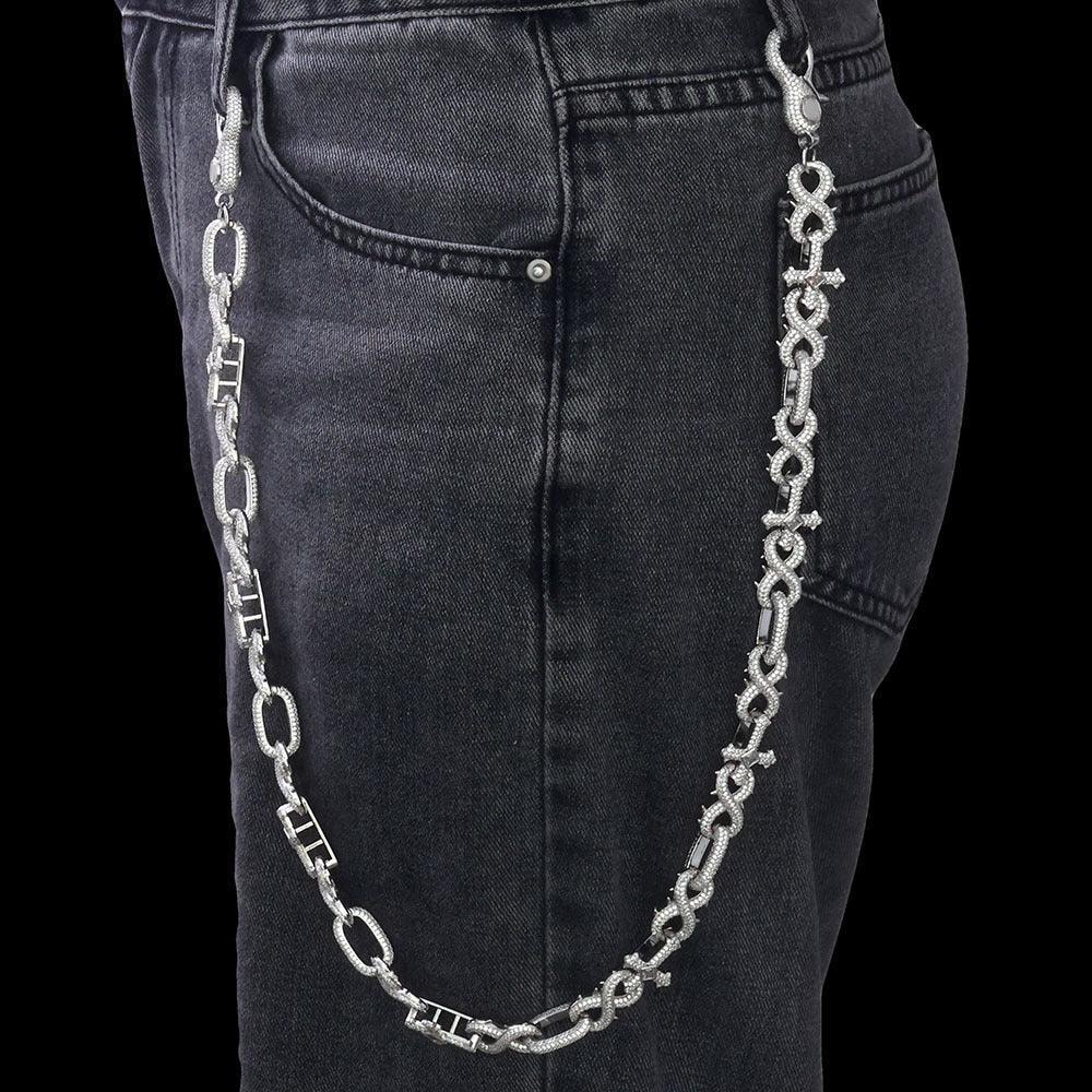 Zircon Cross Figure 8 Hip Hop Bling Waist Chain for Women | Caratix Jewelry - CaratixJewelry