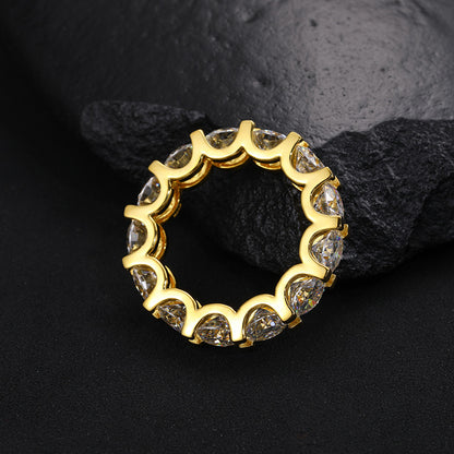 Oval Moissanite Ring S925 Silver Iced Out Hip Hop | Caratix