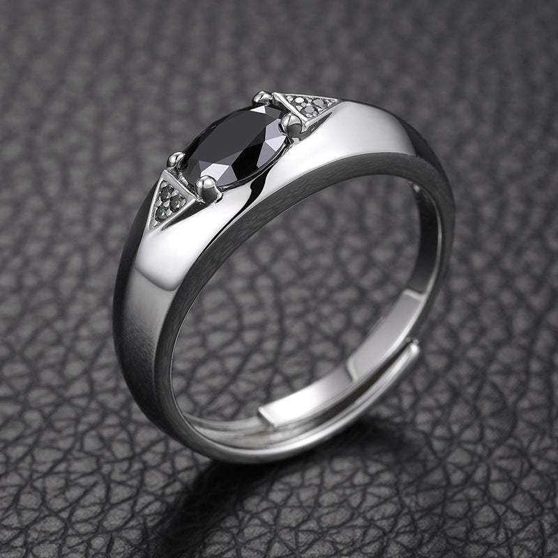 S925 Sterling Silver Marquise Moissanite Eye of Horus Ring – Adjustable Premium Statement Band