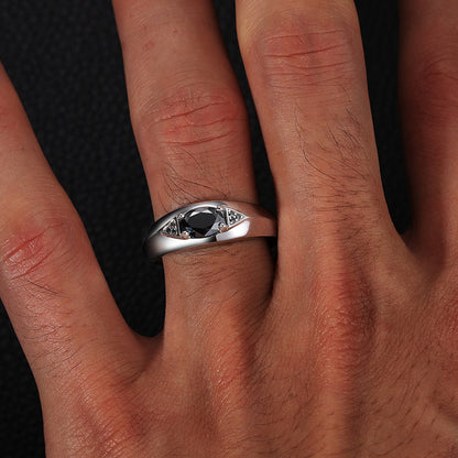 S925 Sterling Silver Marquise Moissanite Eye of Horus Ring – Adjustable Premium Statement Band